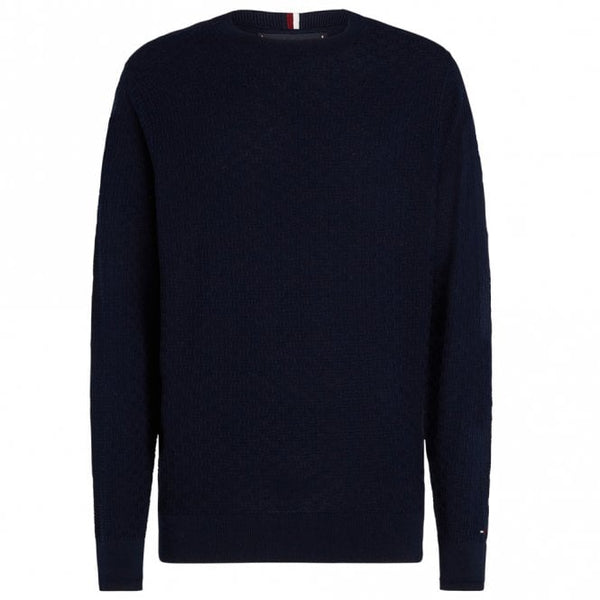Mens Basketweave Knitted Sweatshirt