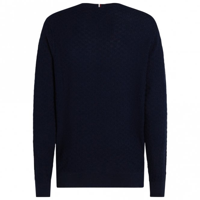 Mens Basketweave Knitted Sweatshirt