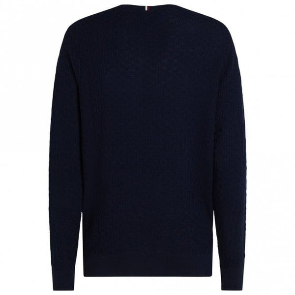 Mens Basketweave Knitted Sweatshirt