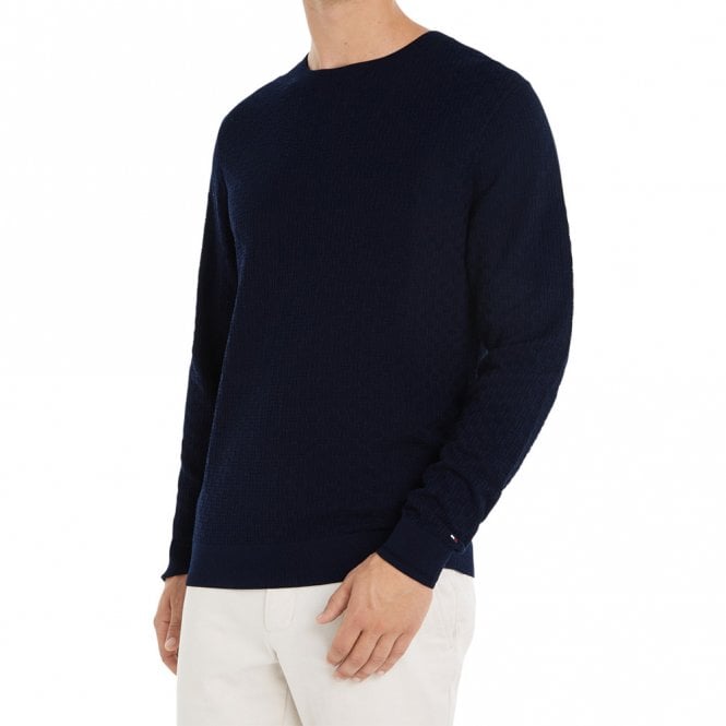 Mens Basketweave Knitted Sweatshirt
