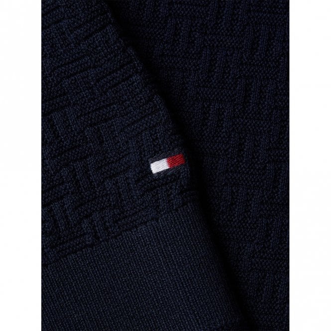 Mens Basketweave Knitted Sweatshirt