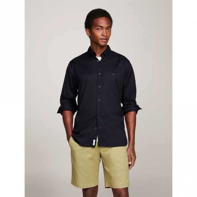 Mens Poplin TH Flex Regular Fit Long Sleeve Shirt