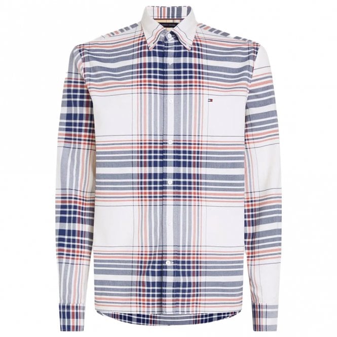 Mens Oxford Check Regular Fit Long Sleeve Shirt