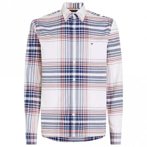 Mens Oxford Check Regular Fit Long Sleeve Shirt