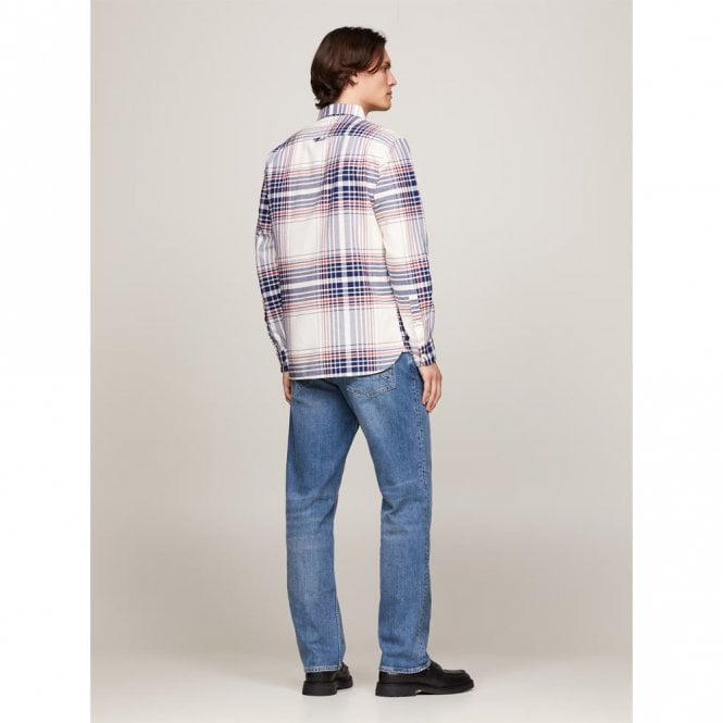 Mens Oxford Check Regular Fit Long Sleeve Shirt