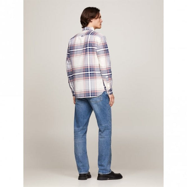 Mens Oxford Check Regular Fit Long Sleeve Shirt