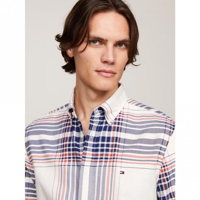 Mens Oxford Check Regular Fit Long Sleeve Shirt