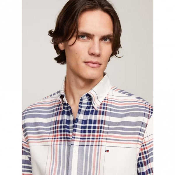 Mens Oxford Check Regular Fit Long Sleeve Shirt