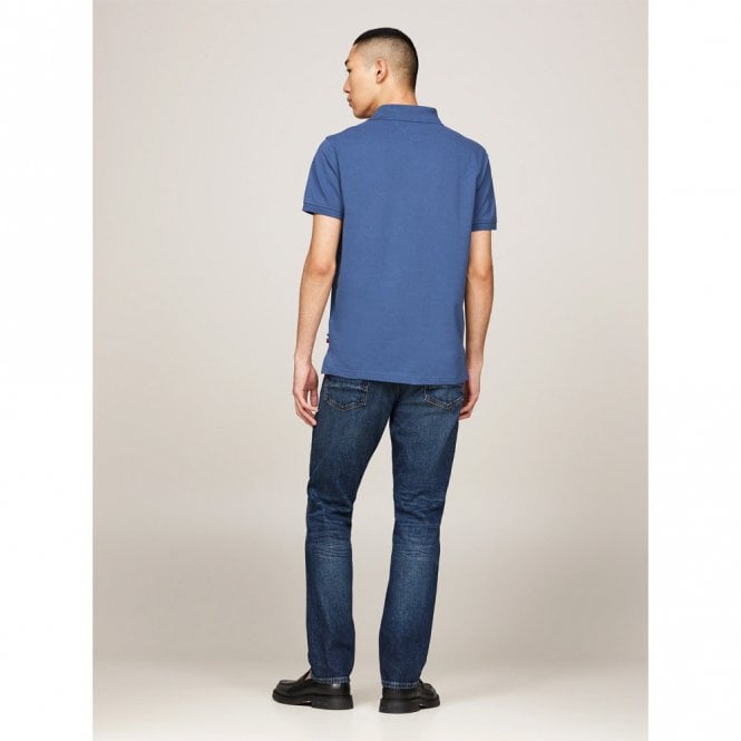 Mens Tipped Placket Flag Embroidery Polo Shirt