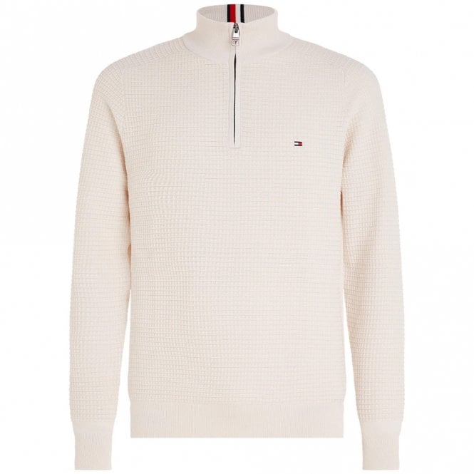 Mens Spring Grid Zip Mock