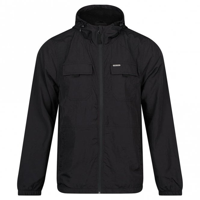 Mens Denver Crinkled Nylon Hooded Jacket