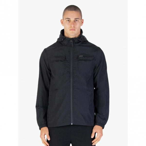 Mens Denver Crinkled Nylon Hooded Jacket