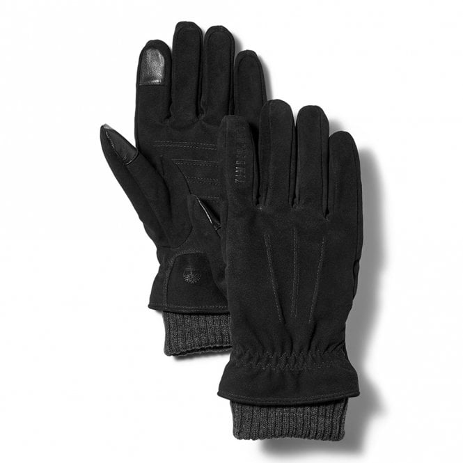 Mens Leather Rib Knit Cuff Gloves Main image