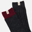 Mens 2-Pack Cushioned Cable Knit Crew Socks