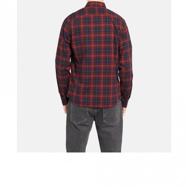Mens Poplin Tartan Long Sleeve Shirt