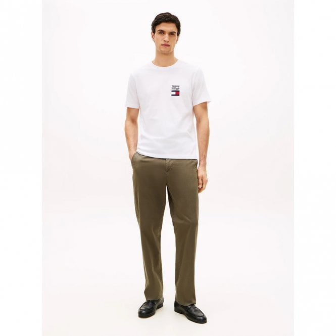 Mens Logo Embroidery Jersey Crew Neck T-Shirt