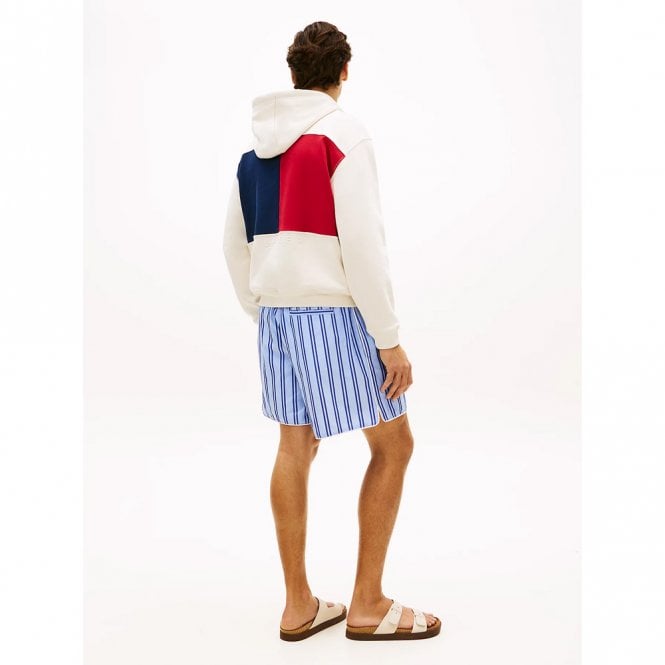 Mens Relaxed Back Flag Terry Hoodie