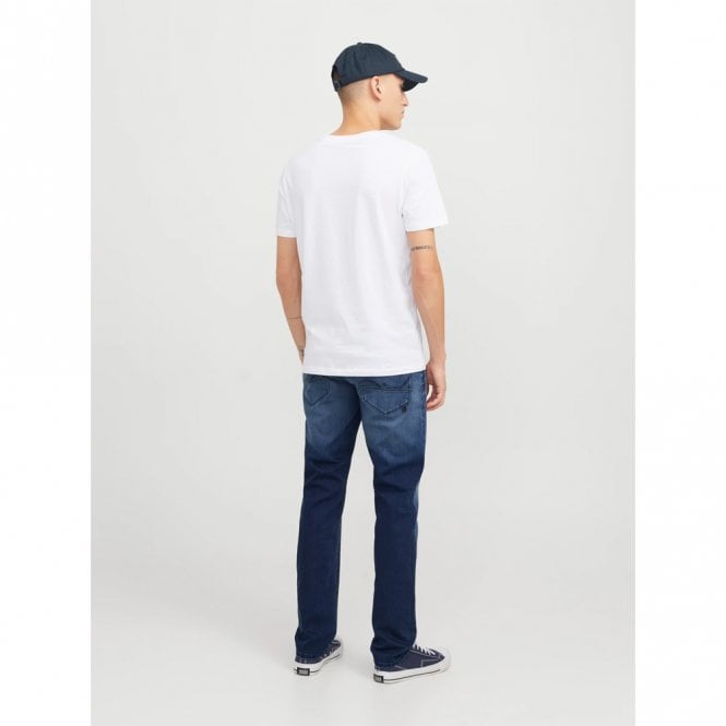 Mens Tapered Fit Mid Rise Blue Denim Jeans