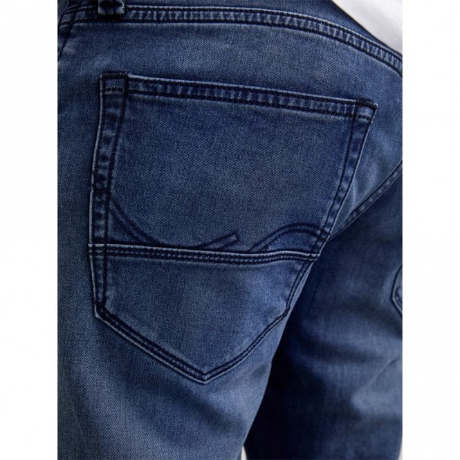 Mens Tapered Fit Mid Rise Blue Denim Jeans