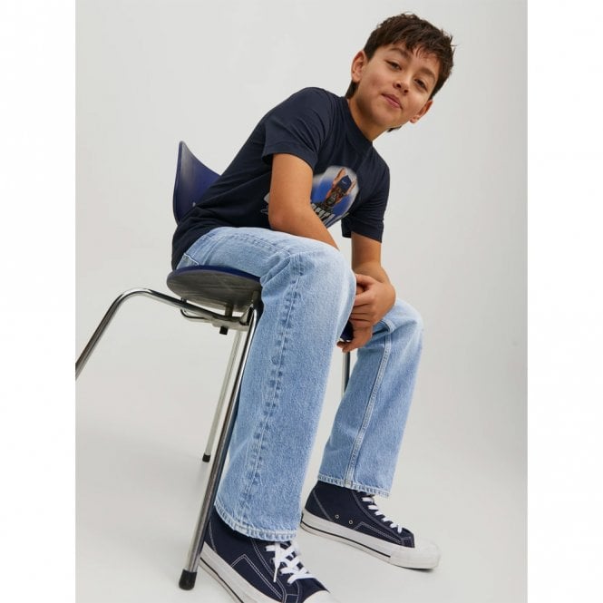 Boys Relaxed Fit High Rise Junior Blue Denim Jeans