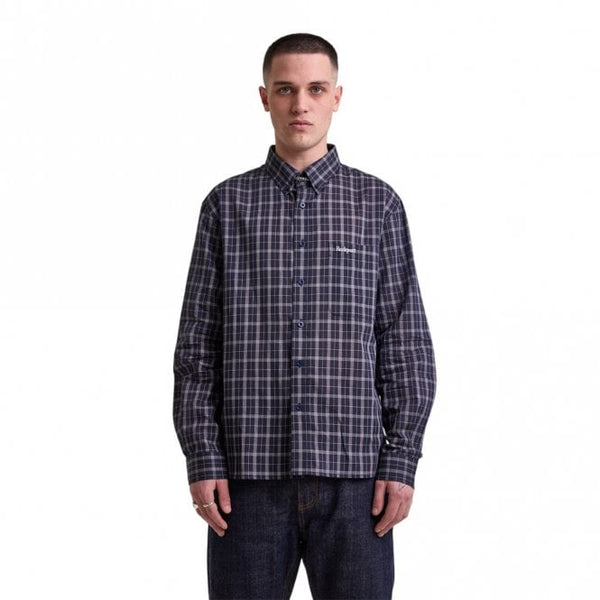 Mens Canton Check Oxford Long Sleeve Shirt