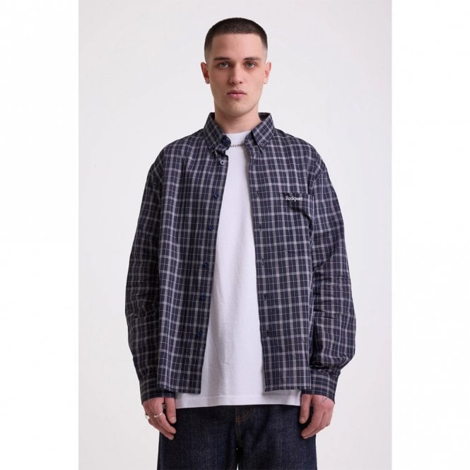 Mens Canton Check Oxford Long Sleeve Shirt