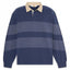 Mens Striped Rugby Long Sleeve Polo