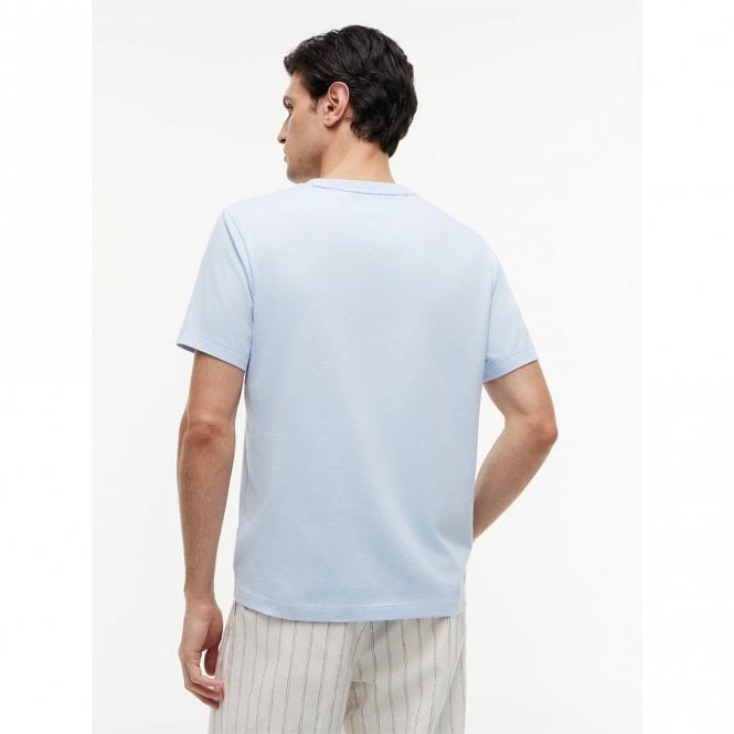 Mens Flag Embroidery Jersey Crew Neck T-Shirt