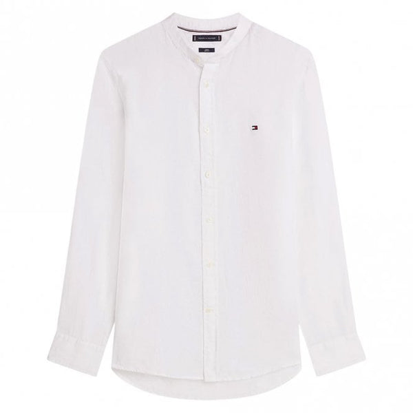 Mens Slim Fit Washed Pure Linen Long Sleeve Shirt