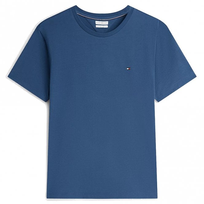 Mens Flag Embroidery Jersey Crew Neck T-Shirt