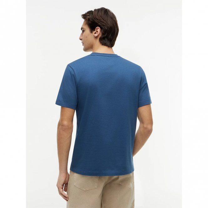 Mens Flag Embroidery Jersey Crew Neck T-Shirt
