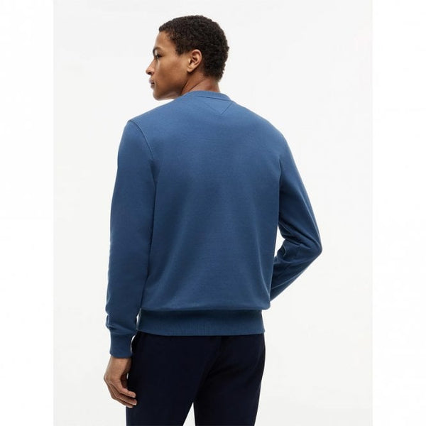 Mens Flag Embroidery Terry Crew Neck Sweatshirt