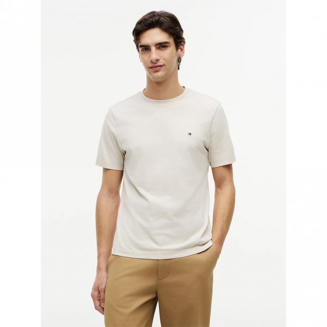 Mens Flag Embroidery Jersey Crew Neck T-Shirt