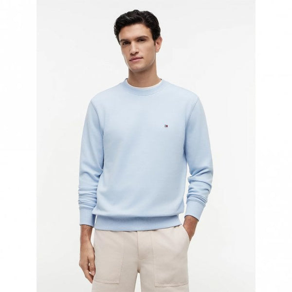 Mens Flag Embroidery Terry Crew Neck Sweatshirt
