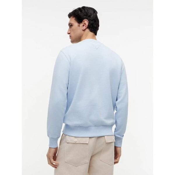 Mens Flag Embroidery Terry Crew Neck Sweatshirt